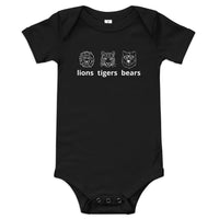 Baby short sleeve one piece (onesie) "lions tigers bears"