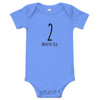 100% cotton one-piece Baby Onesie  "2 MONTHS OLD"