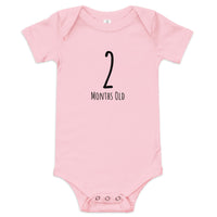 100% cotton one-piece Baby Onesie  "2 MONTHS OLD"