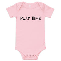 100% cotton one-piece Baby Onesie. "PLAY TIME"