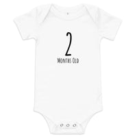 100% cotton one-piece Baby Onesie  "2 MONTHS OLD"