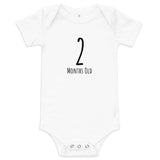 100% cotton one-piece Baby Onesie  "2 MONTHS OLD"