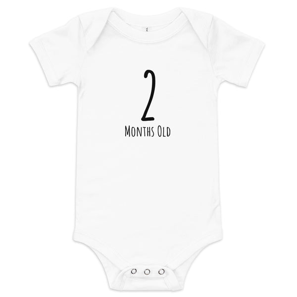 100% cotton one-piece Baby Onesie  "2 MONTHS OLD"