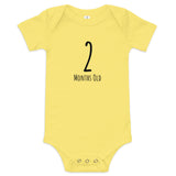 100% cotton one-piece Baby Onesie  "2 MONTHS OLD"