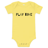 100% cotton one-piece Baby Onesie. "PLAY TIME"