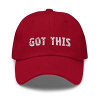 Low profile hat with an adjustable strap and curved visor  "GOT THIS"