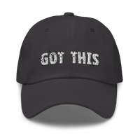 Low profile hat with an adjustable strap and curved visor  "GOT THIS"