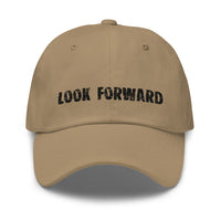 Low profile hat with an adjustable strap and curved visor "LOOK FORWARD"