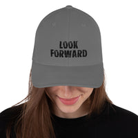 Structured Twill Cap with an elastic stretch band.....comfy! "LOOK FORWARD"