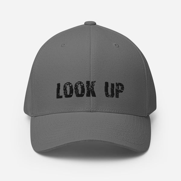 Structured Twill Cap with an elastic stretch band.....comfy!  "LOOK UP"