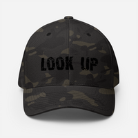 Structured Twill Cap with an elastic stretch band.....comfy!  "LOOK UP"