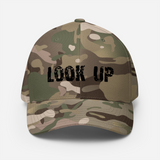 Structured Twill Cap with an elastic stretch band.....comfy!  "LOOK UP"