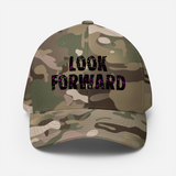 Structured Twill Cap with an elastic stretch band.....comfy! "LOOK FORWARD"