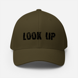 Structured Twill Cap with an elastic stretch band.....comfy!  "LOOK UP"