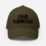 Structured Twill Cap with an elastic stretch band.....comfy! "LOOK FORWARD"