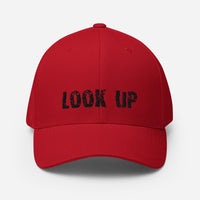 Structured Twill Cap with an elastic stretch band.....comfy!  "LOOK UP"