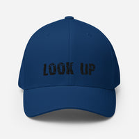 Structured Twill Cap with an elastic stretch band.....comfy!  "LOOK UP"