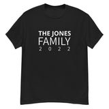 100% cotton classic tee "THE JONES FAMILY" Email us the name you want! info@twowordstshirt.com