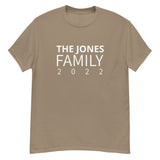 100% cotton classic tee "THE JONES FAMILY" Email us the name you want! info@twowordstshirt.com