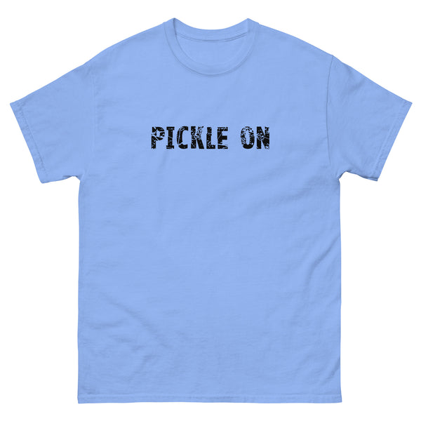 The 100% cotton men's classic tee "PICKLE ON"