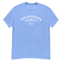 100% cotton classic tee "THE JOHNSON FAMILY'. Email us the name you want! info@twowordstshirt.com