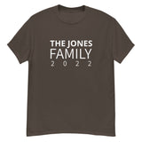 100% cotton classic tee "THE JONES FAMILY" Email us the name you want! info@twowordstshirt.com