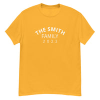 100% cotton classic tee "THE SMITH FAMILY" Email us the name you want! info@twowordstshirt.com