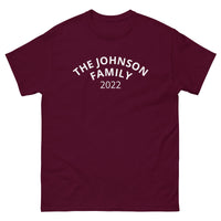 100% cotton classic tee "THE JOHNSON FAMILY'. Email us the name you want! info@twowordstshirt.com