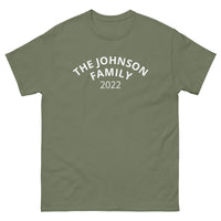 100% cotton classic tee "THE JOHNSON FAMILY'. Email us the name you want! info@twowordstshirt.com