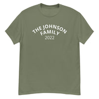 100% cotton classic tee "THE JOHNSON FAMILY'. Email us the name you want! info@twowordstshirt.com