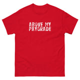 The 100% cotton classic tee with a more structured look...trendy! "ABOVE MY PAYGRADE"