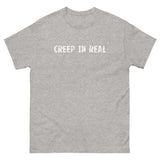 100% cotton classic tee with a more structured look...trendy!  "CREEP IT REAL"