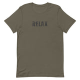 Unisex t-shirt that is the best 100% cotton tee you’ve ever tried. "RELAX"