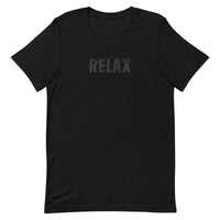 Unisex t-shirt that is the best 100% cotton tee you’ve ever tried. "RELAX"