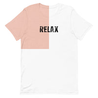 Unisex t-shirt that is the best 100% cotton tee you’ve ever tried. "RELAX"