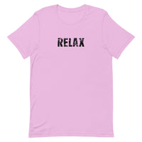 Unisex t-shirt that is the best 100% cotton tee you’ve ever tried. "RELAX"