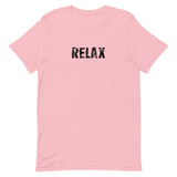 Unisex t-shirt that is the best 100% cotton tee you’ve ever tried. "RELAX"