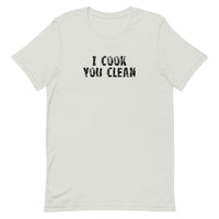 Soft and lightweight, with the right amount of stretch. It's comfortable and flattering for all. "I COOK YOU CLEAN"