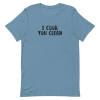 Soft and lightweight, with the right amount of stretch. It's comfortable and flattering for all. "I COOK YOU CLEAN"