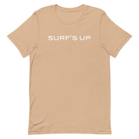 Unisex soft, lightweight with a little stretch t-shirt "SURFS UP"