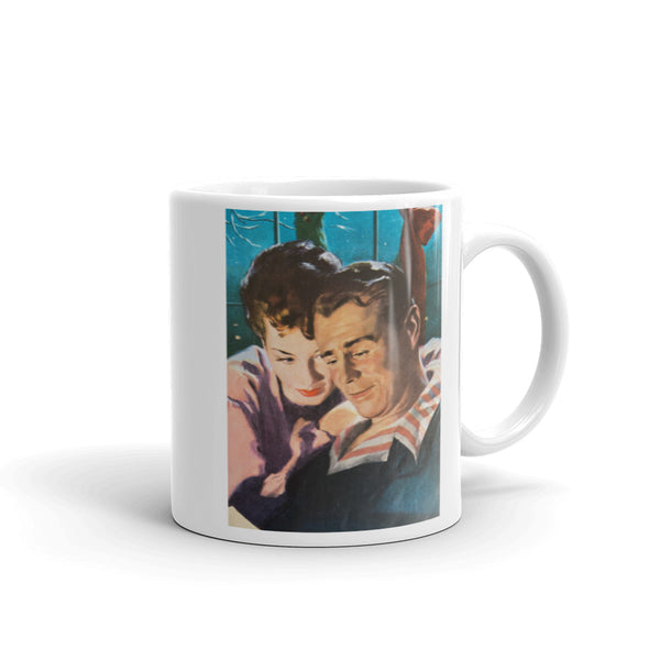 Vintage Mug with man and woman