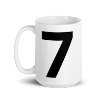 White glossy mug "7"