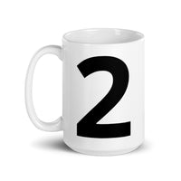 White glossy mug "2"