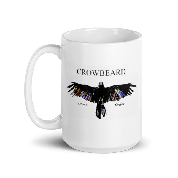 White glossy mug - CROWBEARD COFFEE