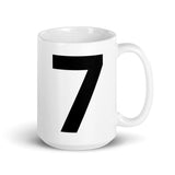 White glossy mug "7"