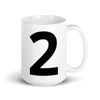 White glossy mug "2"