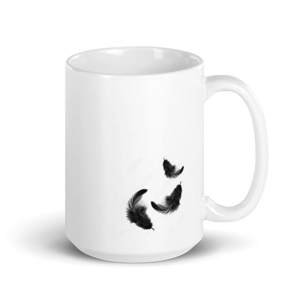 White glossy mug CROWBEARD COFFEE