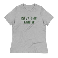 Women's relaxed fit and smooth fabric tee "SAVE THE EARTH"