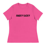 Women's Relaxed T-Shirt - probably the most comfortable t-shirt you will own. Soft and smooth fabric "ANXIETY SOCIETY"