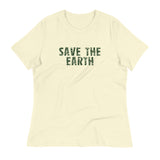 Women's relaxed fit and smooth fabric tee "SAVE THE EARTH"